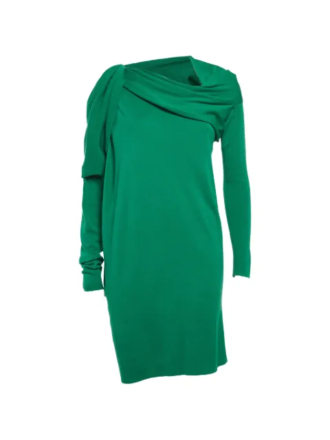 Lanvin Pre-Owned long-sleeved draped mini dress Green 1308426