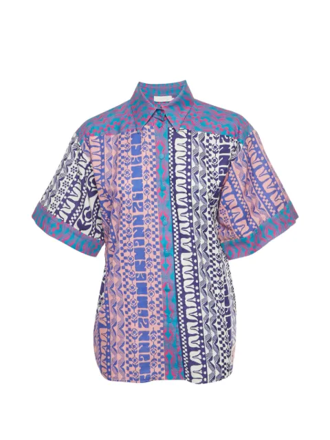 ZIMMERMANN Acadian spliced-print shirt Purple 1328922