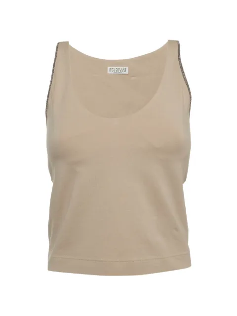 Brunello Cucinelli Monili cropped tank top Neutrals 1337631