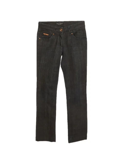 Dolce & Gabbana Pre-Owned slim-fit logo-plaque jeans Blue 1309242
