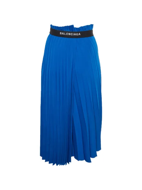 Balenciaga Pre-Owned pleated midi skirt Blue 1348987