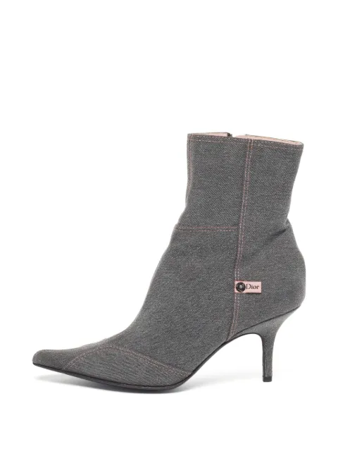 Christian Dior Pre-Owned pointed-toe heeled ankle boots Grey 1305838