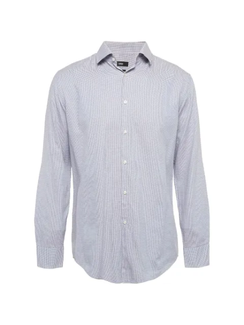 BOSS check-pattern slim-fit shirt Blue 1276351