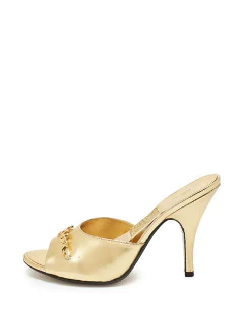 Marc Jacobs Vintage logo-plaque sandals Gold 1325439