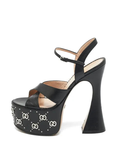 Gucci Pre-Owned Janaya Interlocking G platform sandals Black 1342353