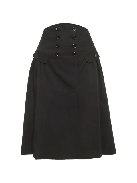 Burberry Pre-Owned buttoned cabardine pencil skirt Black 1306941