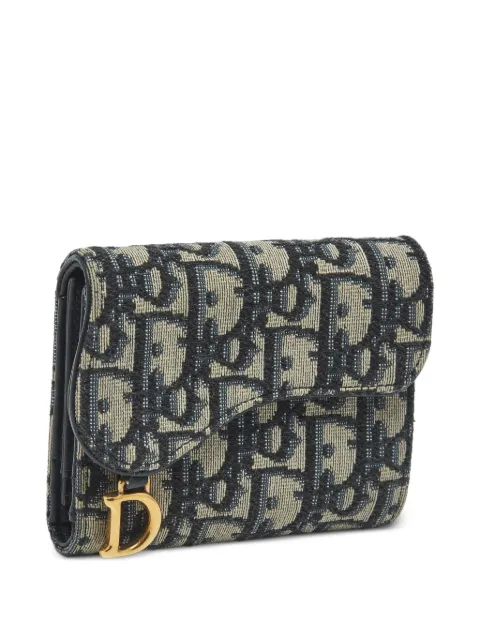 Christian Dior Pre-Owned Saddle Oblique canvas wallet Blue 1286791