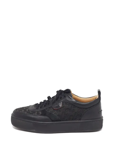 Christian Louboutin Pre-Owned Happyrui panelled sneakers Black 1289621