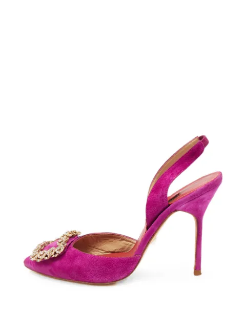Carolina Herrera Vintage embellished-buckle slingback pumps Pink 1318086