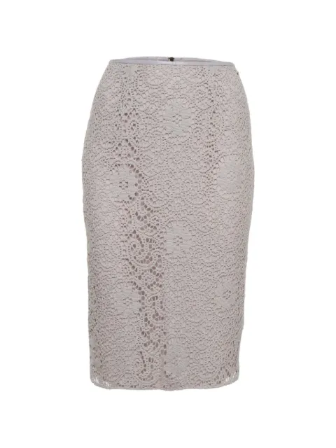Burberry Pre-Owned floral-lace pencil midi skirt Purple 1313560