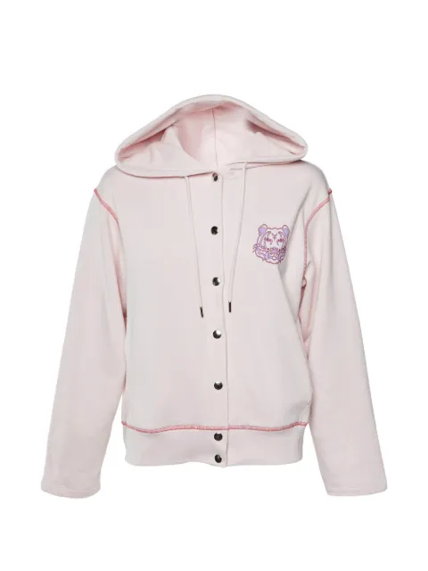 Kenzo Pre-Owned tiger-print button-front hoodie Pink 1360857