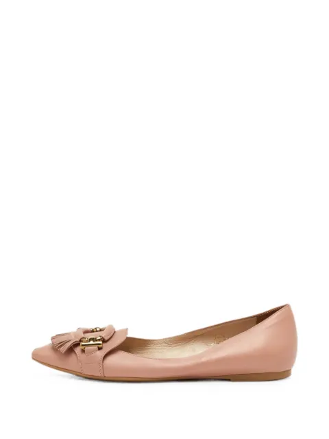 Tod's Vintage fringe leather ballet flats Pink 1350073