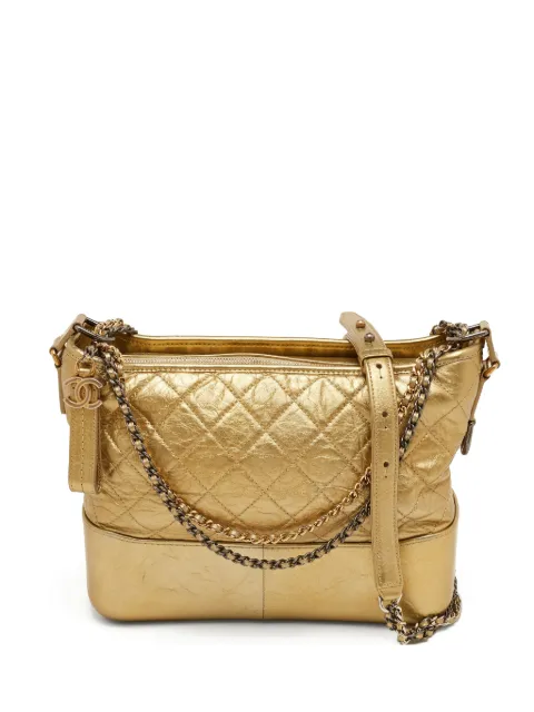 CHANEL Pre-Owned 2017-2018 large Gabrielle quilted shoulder bag Gold 1279771