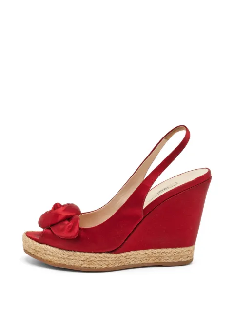 Prada Pre-Owned Rose slingback espadrilles Red 1350188