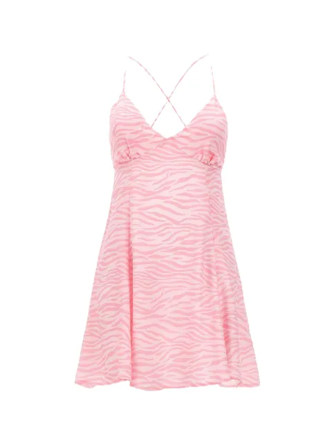 MC2 Saint Barth mini Marge zebra-print silk dress Pink MGE0002