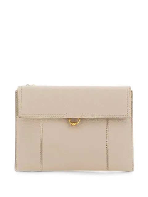 GIANNI CHIARINI Vicky pebbled leather clutch bag Neutrals BSW6010GRNLAMB