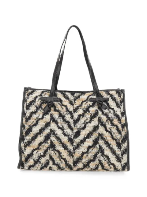 MARCELLA CLUB Marcella animalier-pattern tote bag Black BS6850ZEBRANEROBIANCO