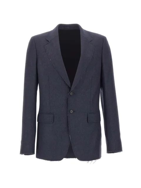MM6 Maison Margiela frayed single-breasted blazer Blue SH0BN0027M35466524M