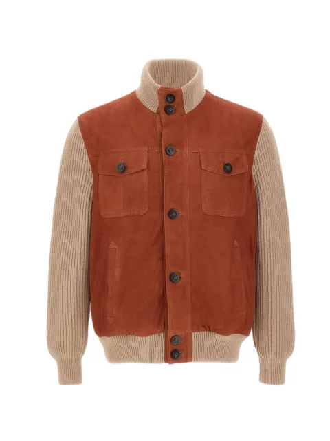 VOLFAGLI Elmo suede-leather jacket Brown ELMOCAMOSCIOMATTONE