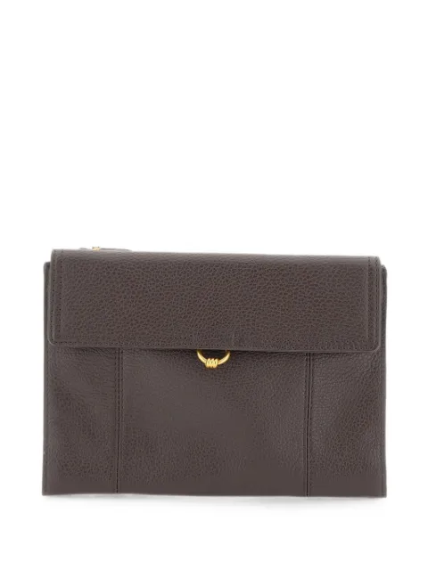 GIANNI CHIARINI Vicky pebbled leather clutch bag Brown BSW6010GRNESPRESSO