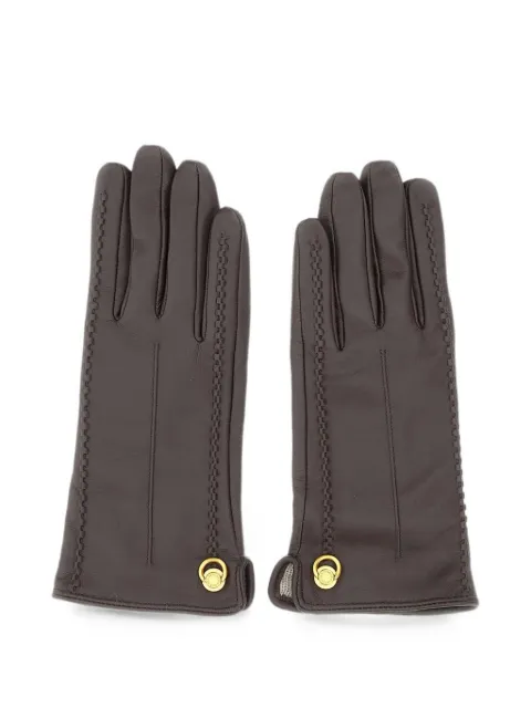 GIANNI CHIARINI logo-rivet suede gloves Brown GNGL2022NAESPRESSO