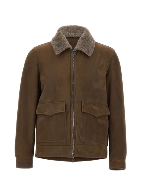 VOLFAGLI Brunelleschi shearling-collar suede jacket Brown BRUNELLESCHIMERINILLO