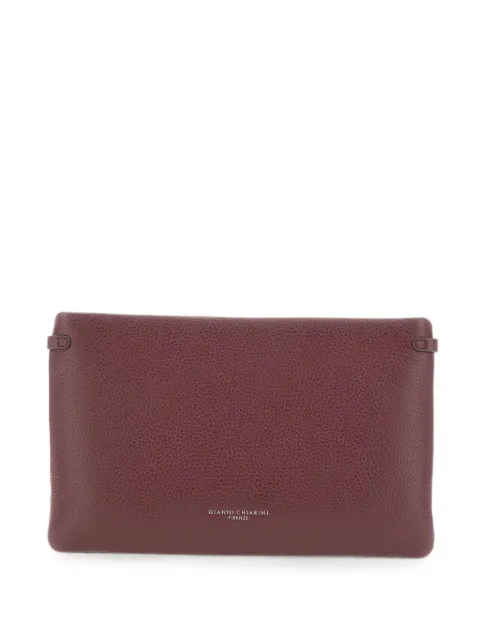 GIANNI CHIARINI Hermy hammered leather clutch bag Red BS4035