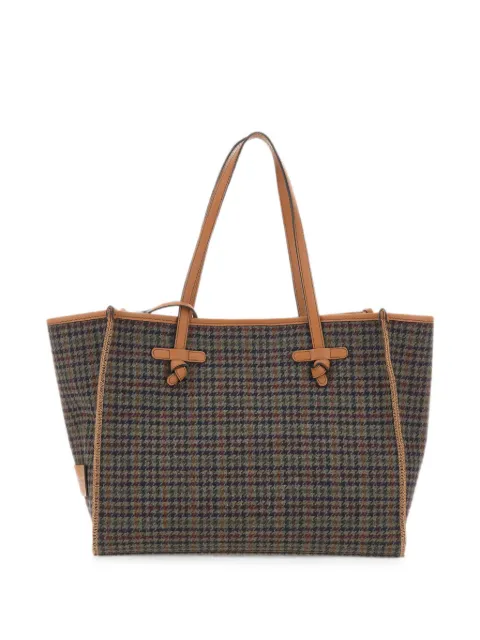 MARCELLA CLUB Marcella houndstooth tote bag Green BS12480MNSHGRIGIO
