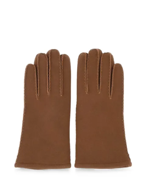 GIANNI CHIARINI stitch-detail suede gloves Brown GNA1526