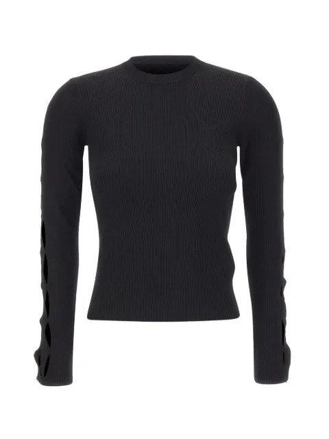 kaos ribbed-texture braided-sleeve sweater Black SP1NT0450001