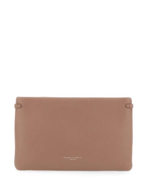 GIANNI CHIARINI Hermy hammered leather clutch bag Pink BS4035COMMGRNMARABOU