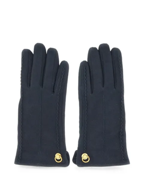 GIANNI CHIARINI logo-rivet suede gloves Blue GNGL2022