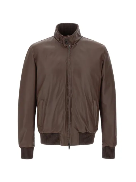 VOLFAGLI Fox18 America leather jacket Brown FOX18AMERICAFANGO