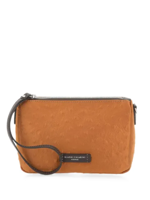 GIANNI CHIARINI Nora ostrich-effect clutch bag Orange BS12624RASTZ