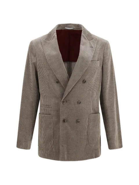 Brunello Cucinelli double-breasted corduroy jacket Neutrals MY4997BBDHC2930