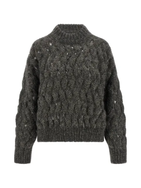 Brunello Cucinelli Dazzling Waves sweater Grey MNT347514