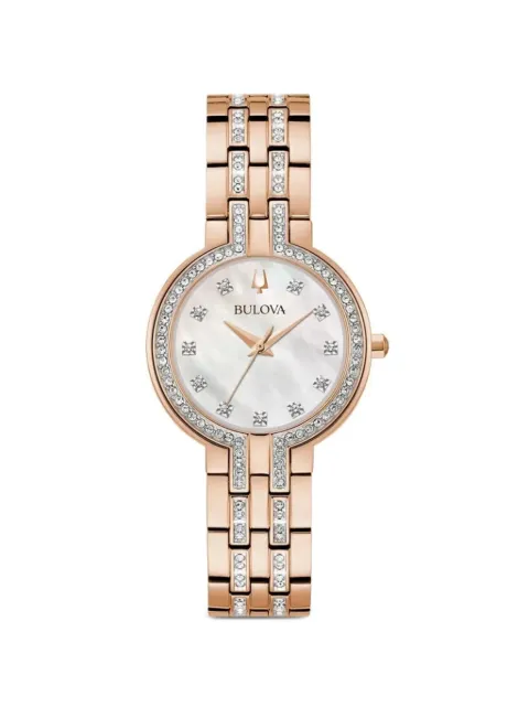 Bulova crystal-embellished 30mm watch White 98X135