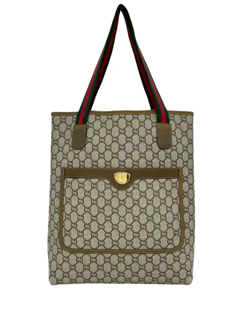 Gucci Pre-Owned 20th Century GG Supreme Web tote bag Brown BFAH815S3HQHZ7G2