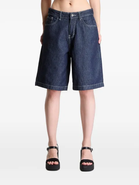 karl kani contrast-stitch knee-length shorts Blue PD00014067
