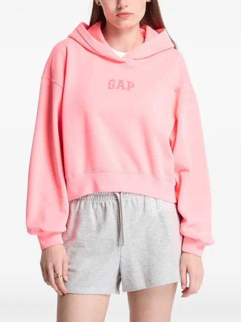 GAP logo-print cropped hoodie Pink 88082703