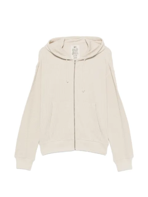 Stüssy waffle-knit zip-up hoodie Neutrals 1140410