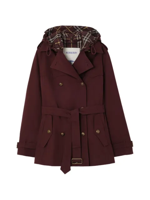 Burberry short tropical gabardine Foxfield trench coat Red 8130143