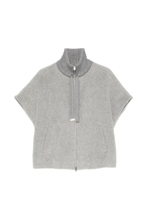Herno high-neck cap-sleeve jacket Grey GI00058DR33499