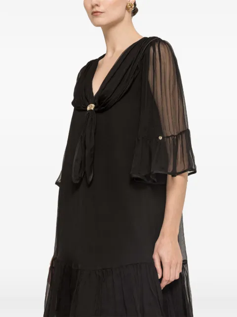 NISSA silk midi dress Black RC16973