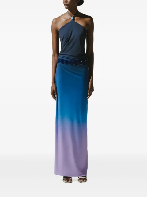 Baobab Blake resin-embellished ruched maxi dress Blue 6390446