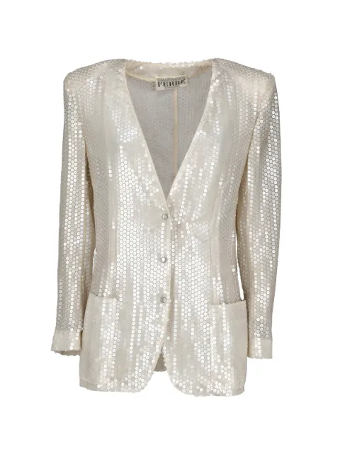 Gianfranco Ferré Pre-Owned sequin-embellished blazer Neutrals W2752620
