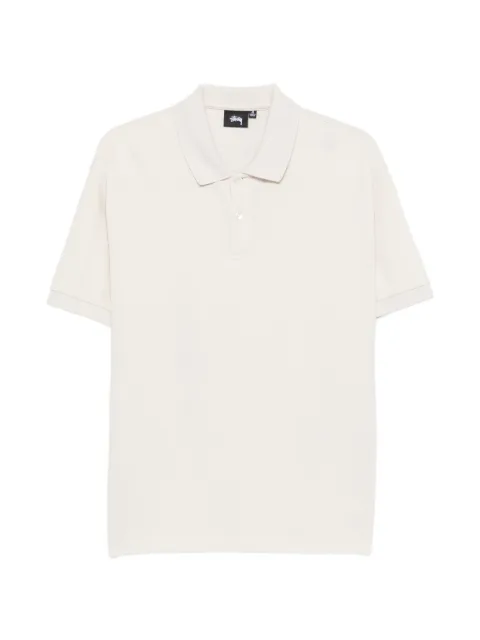 Stüssy logo-embroidered polo shirt Neutrals 1140367