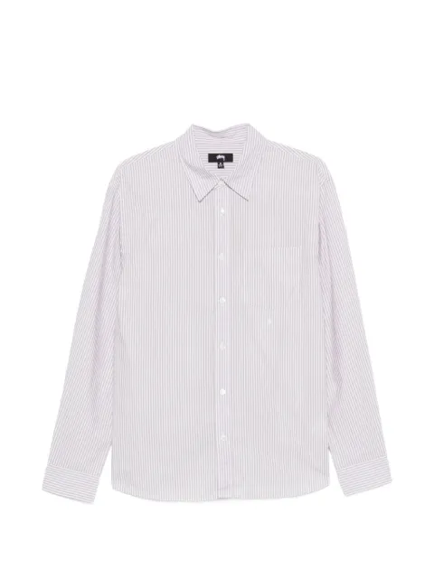 Stüssy striped chest-pocket shirt Purple 1110388
