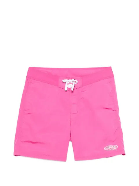 Stüssy logo-embroidered swim shorts Pink 113176