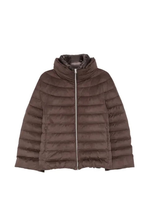 Herno quilted suede-effect jacket Brown PI00178DR12454